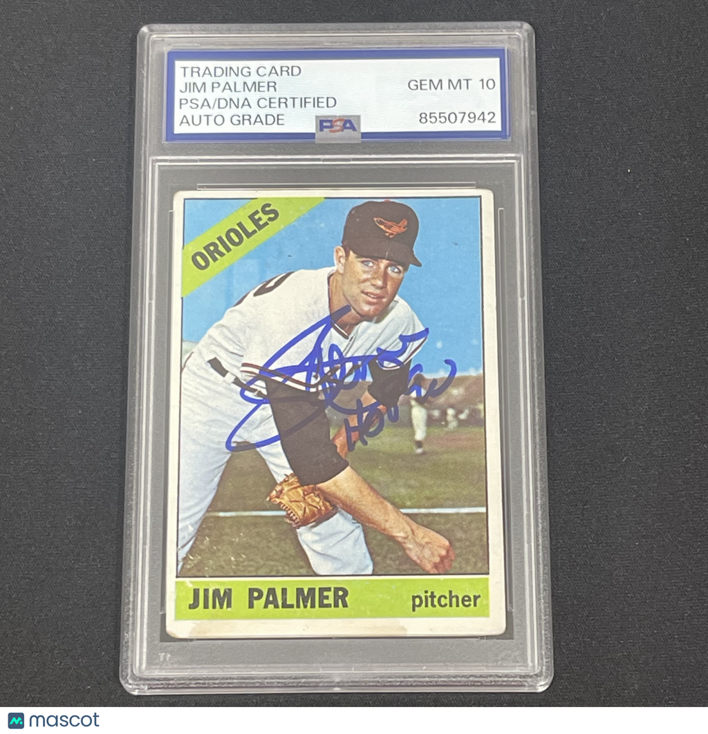 1966 Topps #126 Jim Palmer Signed Card Auto 10 PSA Slabbed Baltimore Orioles