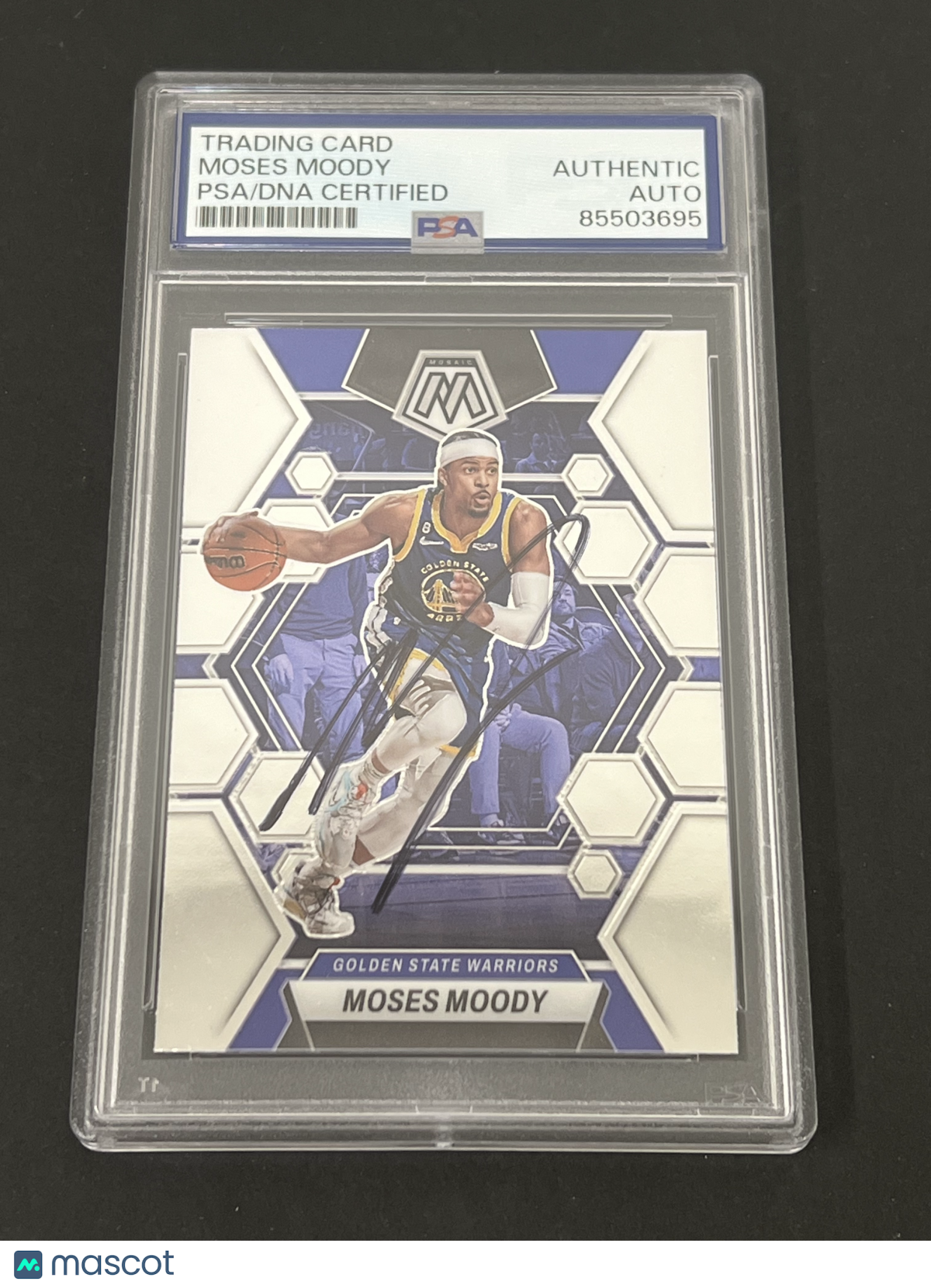 2022-23 Panini Prizm Mosaic #161 Moses Moody signed card PSA