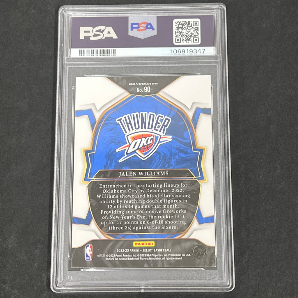 2022 Panini Select #90 Jalen Williams signed card PSA 9 Auto A Thunder