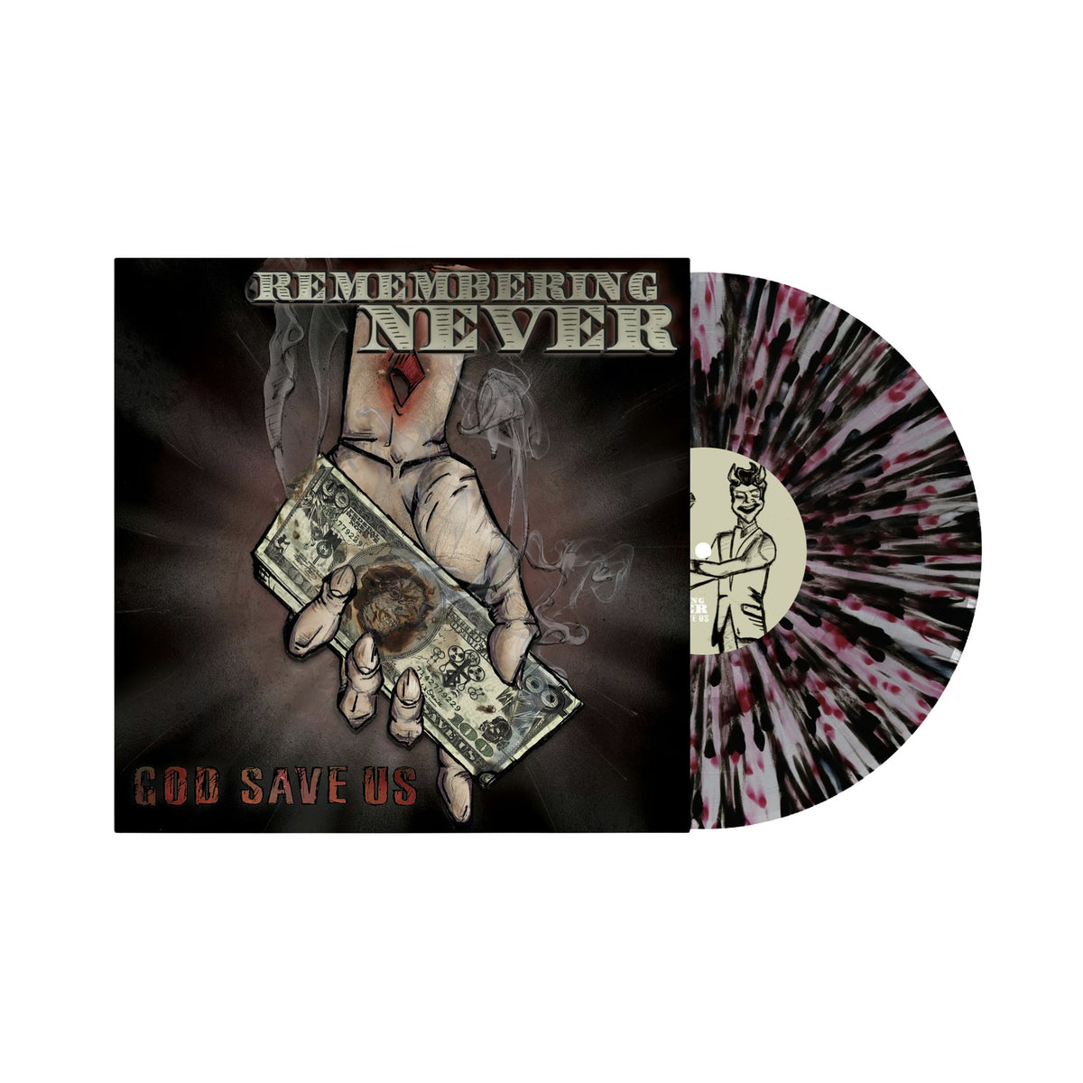 Remembering Never - God Save Us LP (Clear with White, Red & Black Splatter Vinyl) Vinyl Record