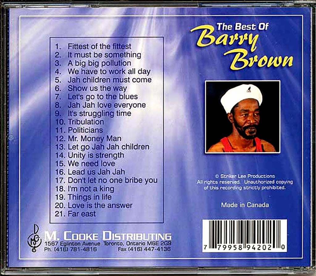Barry Brown - Best Of Barry Brown (21 tracks) Music CD