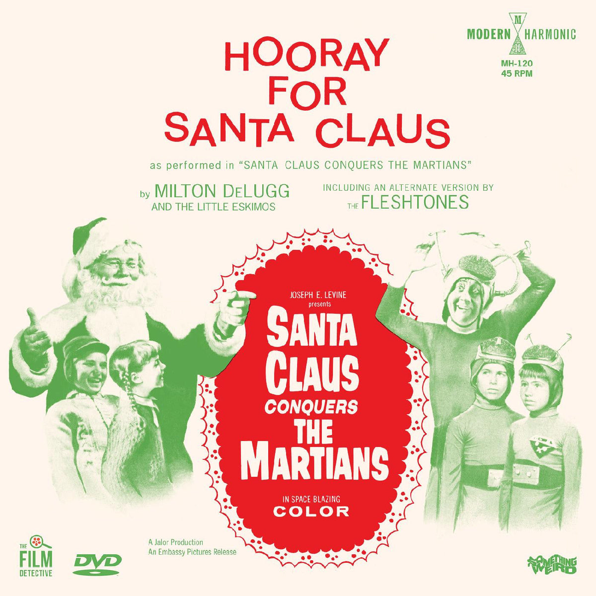 DeLugg, Milton & The Little Eskimos / The Fleshtones - DeLugg, Milton & The Little Eskimos / The Fleshtones - Santa Claus Conquers The Martians - Hooray For Santa Claus (Martian Green Vinyl) Vinyl Record