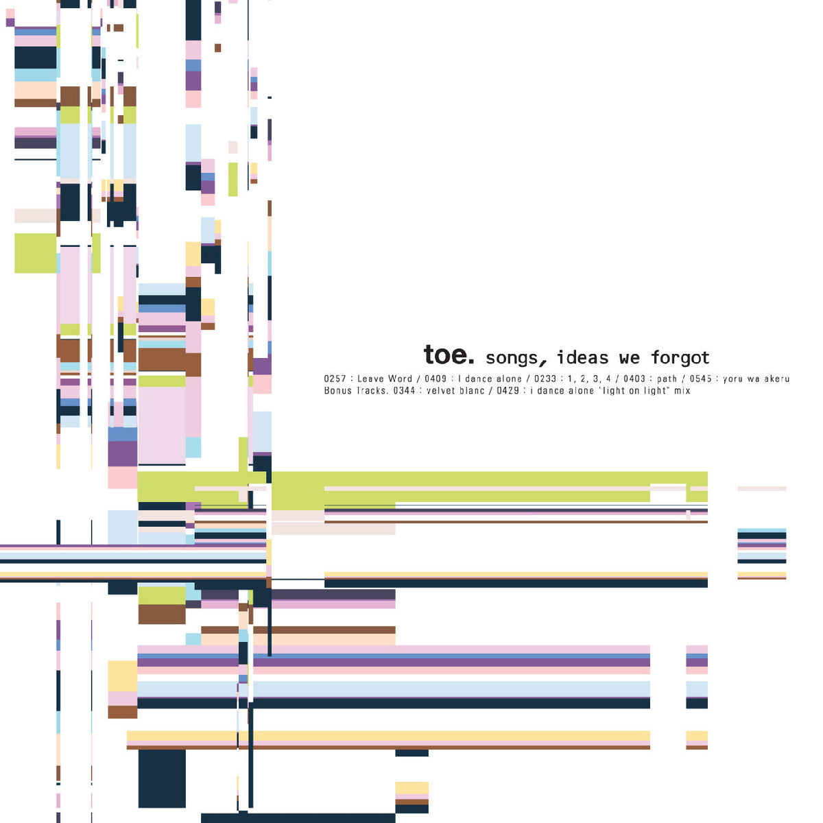 toe - songs, ideas we forgot ("Eraser Smudge" Vinyl) Vinyl Record