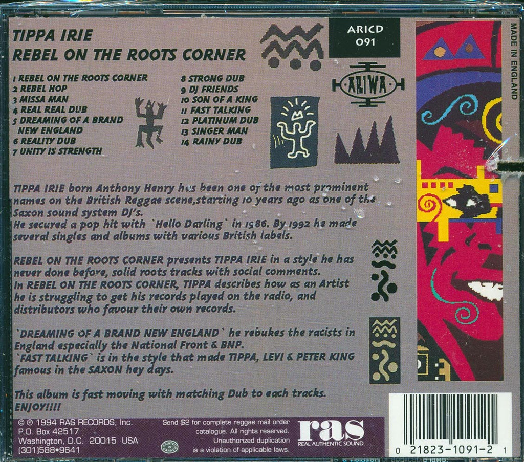 Tippa Irie - Rebel On The Roots Corner (marked/ltd stock) Music CD