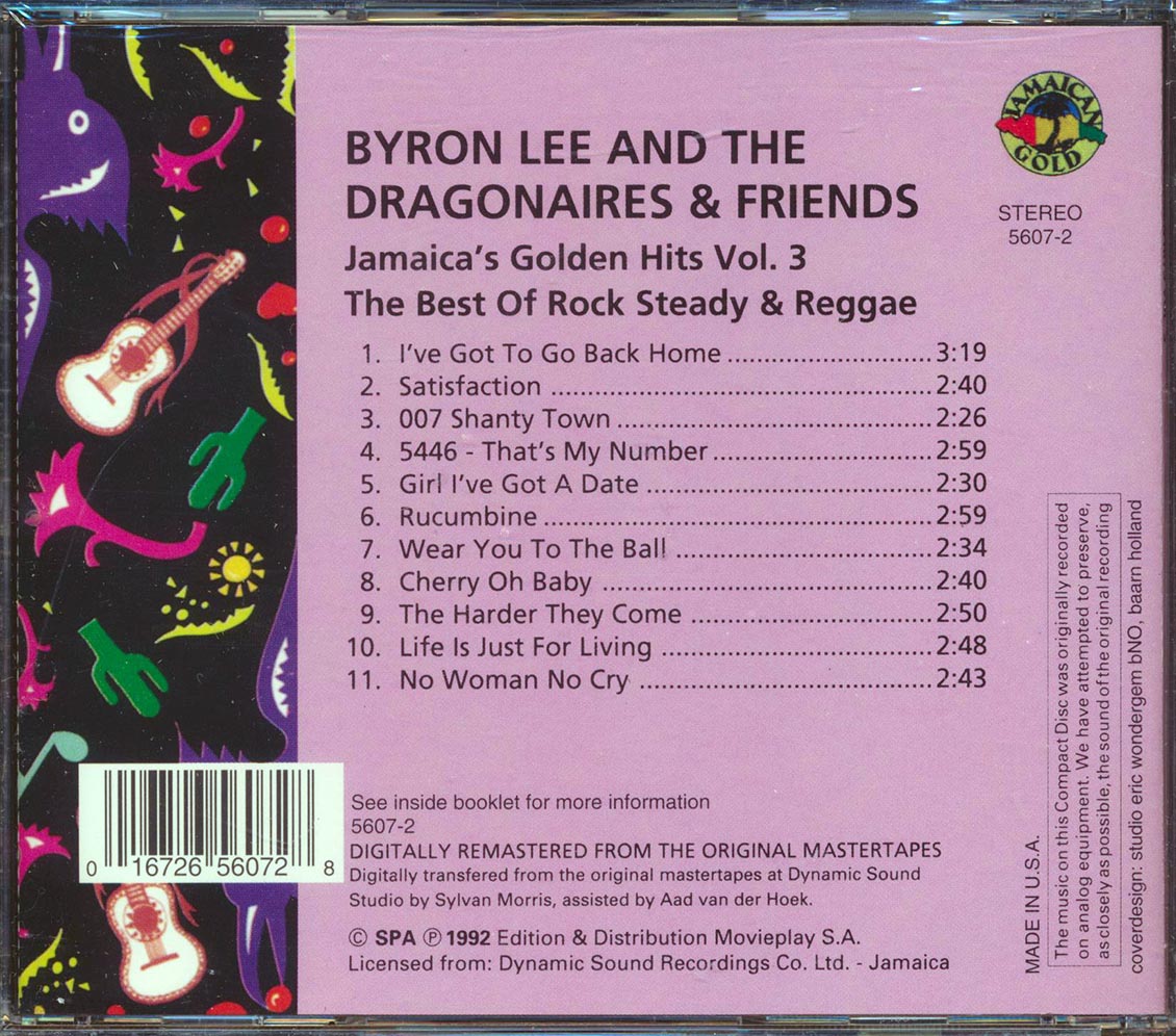Byron Lee & The Dragonaires - Golden Hits 3: Rock Steady & Reggae Music CD