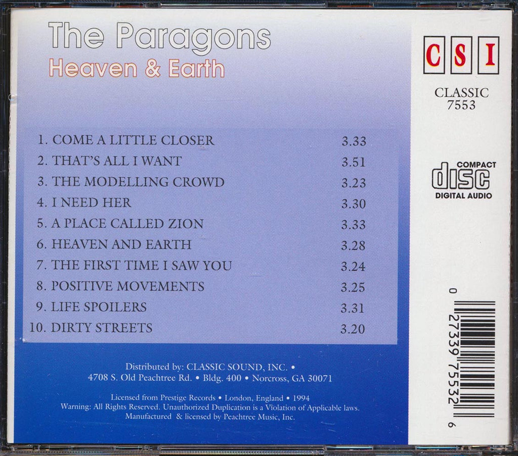 The Paragons - Heaven & Earth (The Paragons Now) Music CD