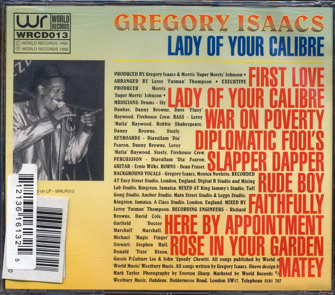 Gregory Isaacs - Lady Of Your Calibre Music CD