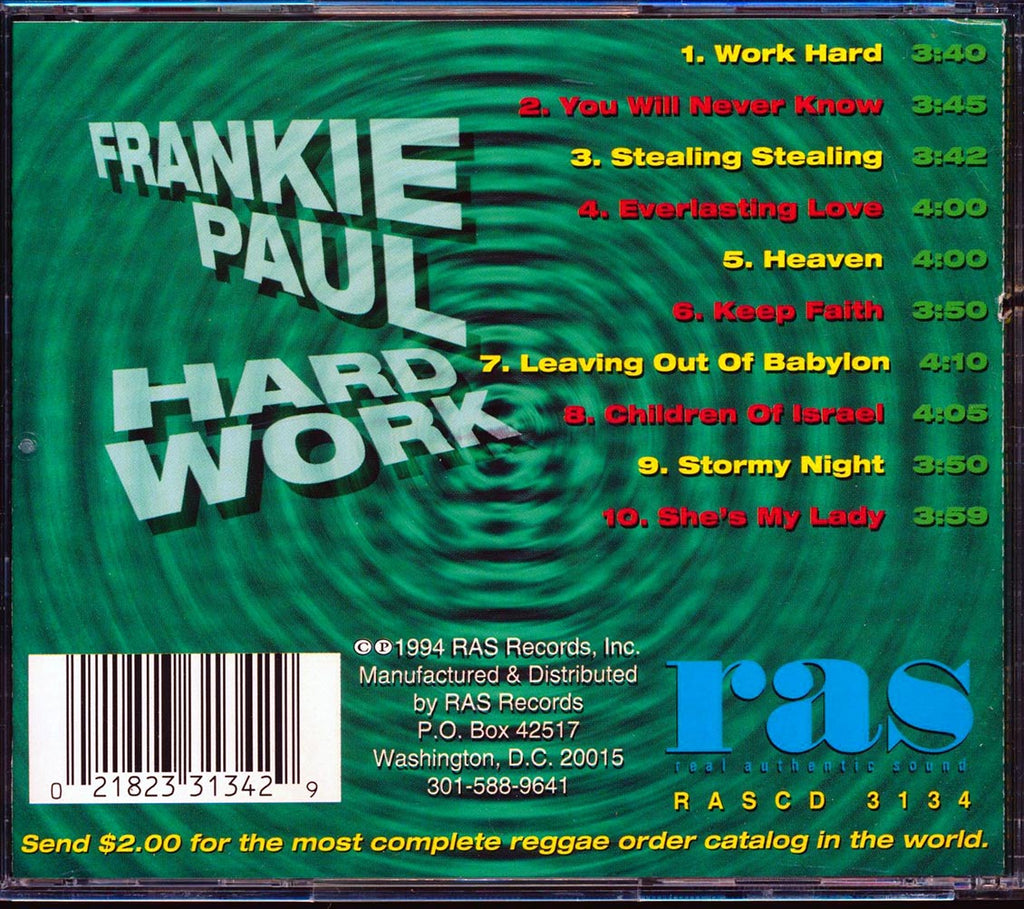 Frankie Paul - Hard Work (marked/ltd stock) Music CD