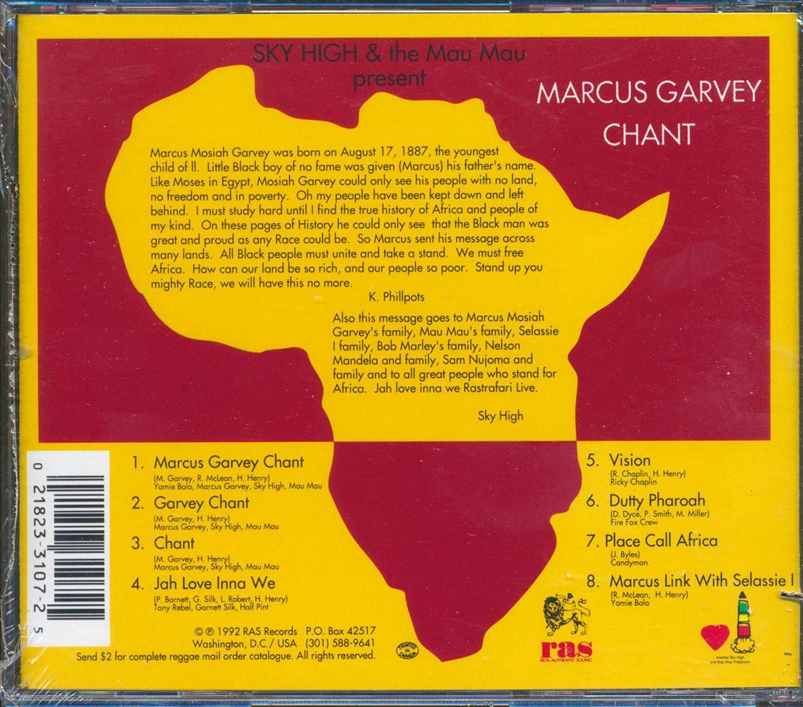 Yami Bolo, Half Pint, Garnett Silk, Sky High & The Mau Mau, Etc. - Marcus Garvey Chant (marked/ltd stock) Music CD