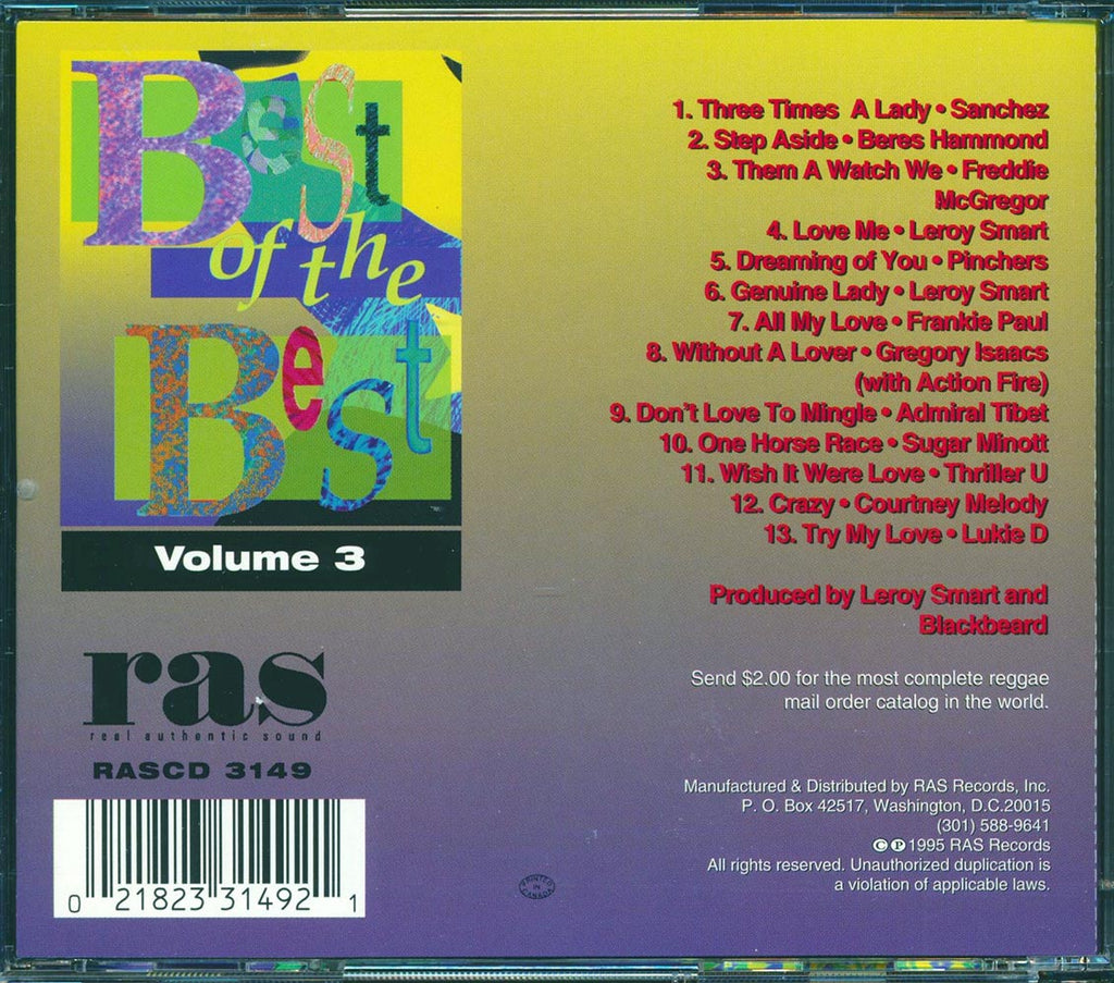Sugar Minott, Gregory Isaacs, Freddie McGregor, Etc. - Best Of The Best Volume 3: The Singers (marked/ltd stock) Music CD