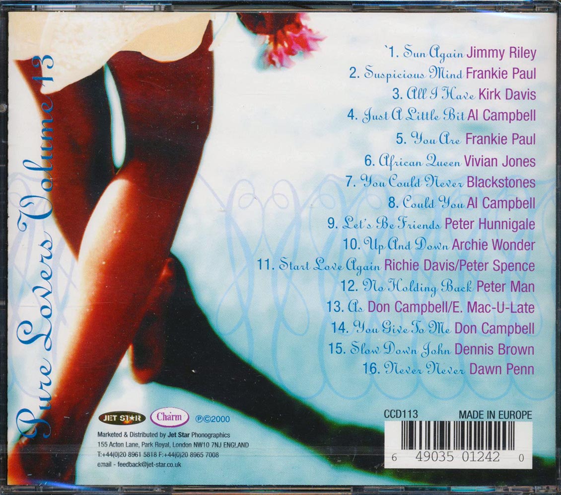 Peter Hunningale, Dennis Brown, Jimmy Riley, Etc. - Pure Lovers Volume 13 Music CD