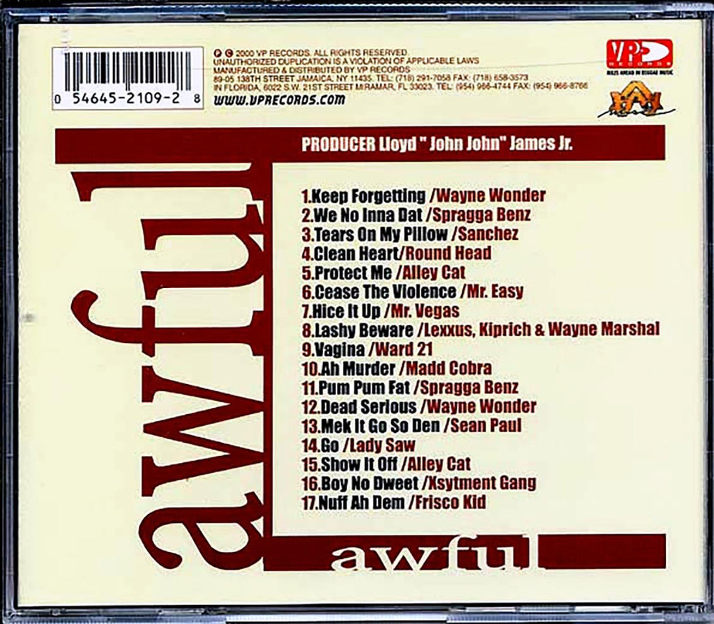 Sean Paul, Mr. Vegas, Wayne Wonder, Etc. - Awful Music CD