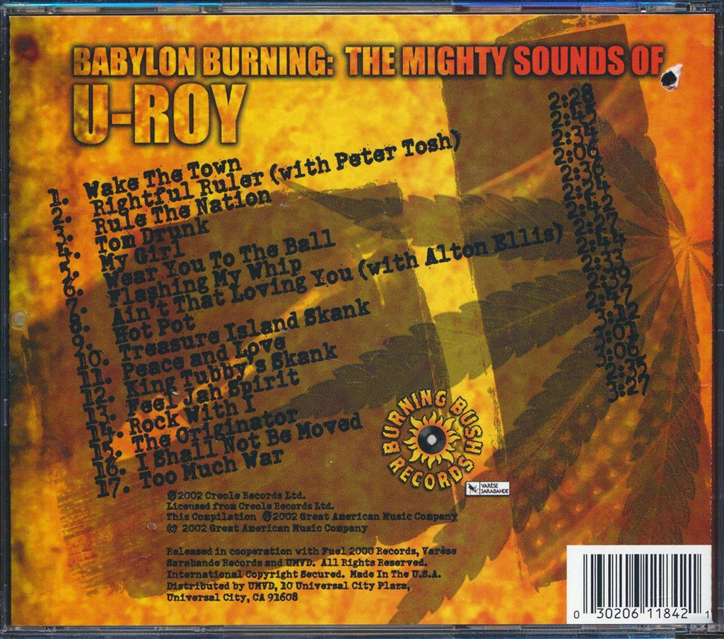 U Roy - Babylon Burning: The Mighty Sounds Of U Roy (marked/ltd stock) Music CD