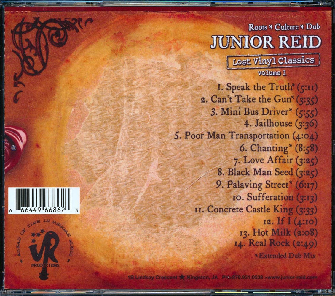 Jr. Reid - Lost Vinyl Classics Volume 1 Music CD