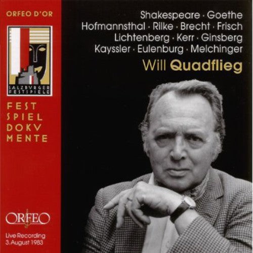 Shakespeare / Hofmannsthal / Will Quadflieg - Der Schauspieler Im Spiegel Der Dichtung - Music CD