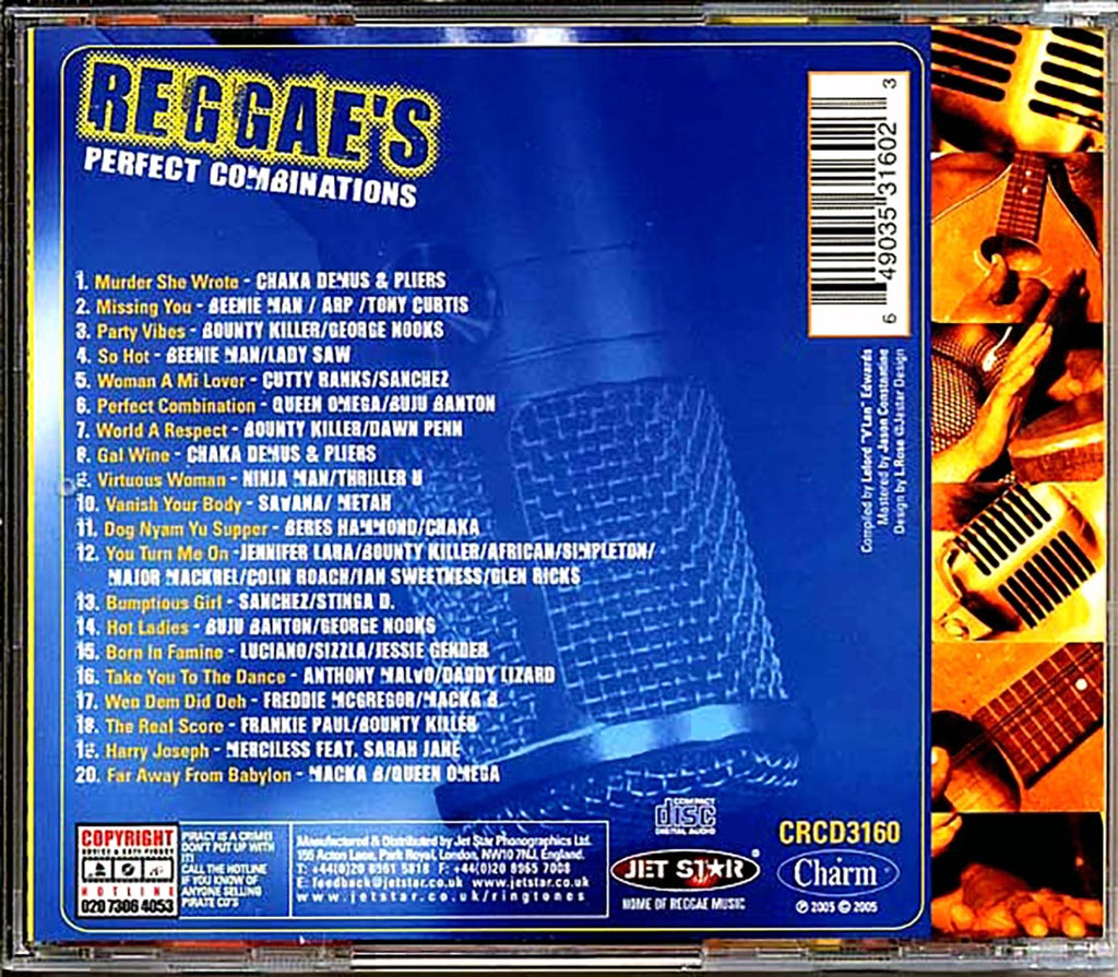Cutty Ranks, Beres Hammond, Luciano, Etc. - Reggae's Perfect Combinations (20 tracks) Music CD