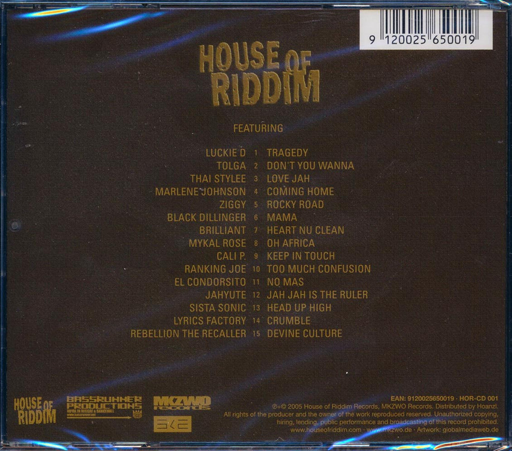 Ranking Joe, Michael Rose, Lukie D, Etc. - House Of Riddim Chapter 2 (rhythm: "Tragedy") Music CD