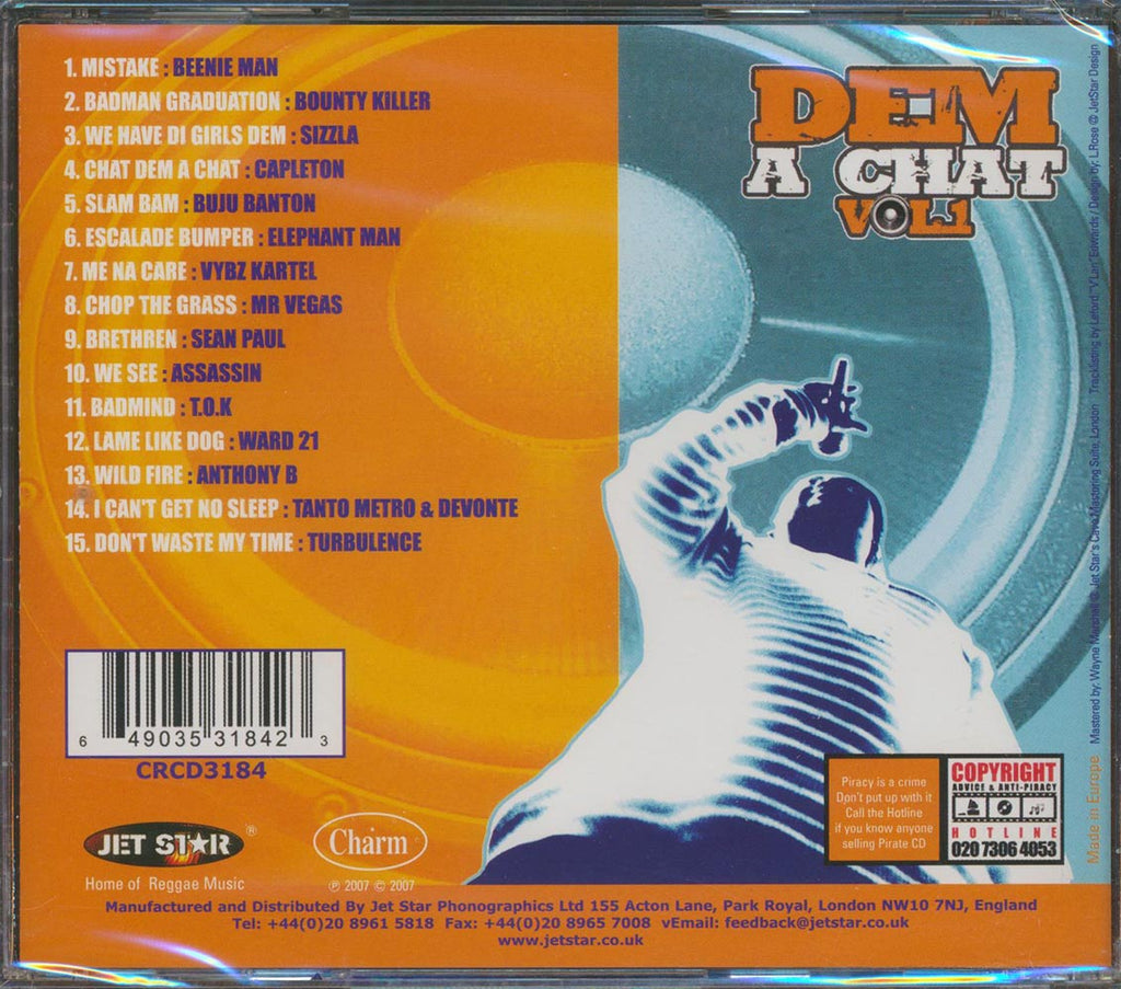 Sean Paul, Sizzla, Buju Banton, Etc. - Dem A Chat Volume 1 Music CD