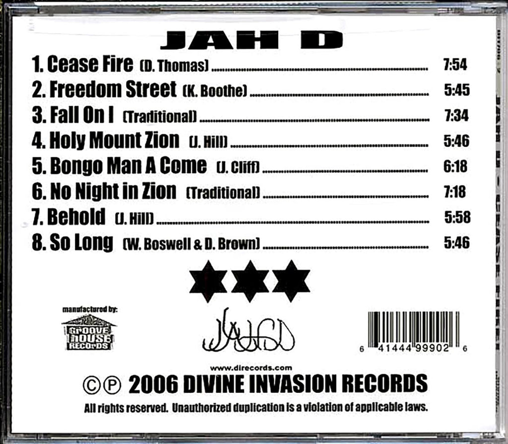 Jah D - Cease Fire Music CD