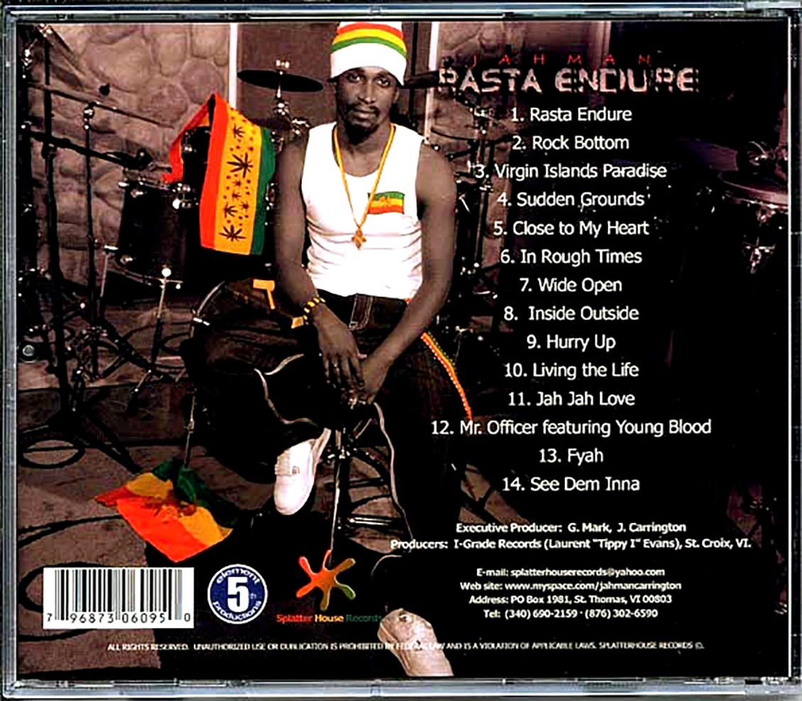 Jahman - Rasta Endure Music CD