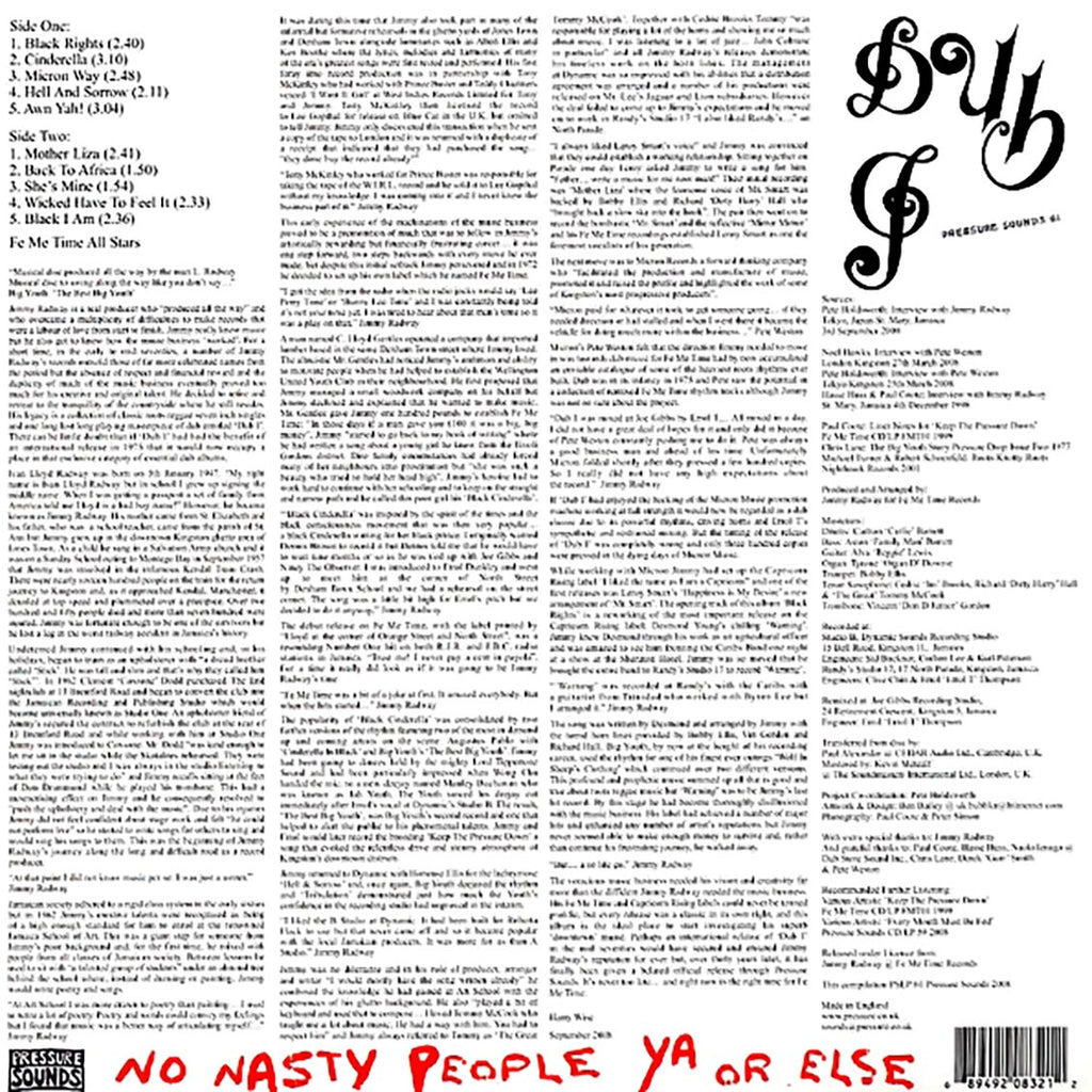 Jimmy Radway & The Fe Me Time All Stars - Dub I (FIRST PRESS) Vinyl Record