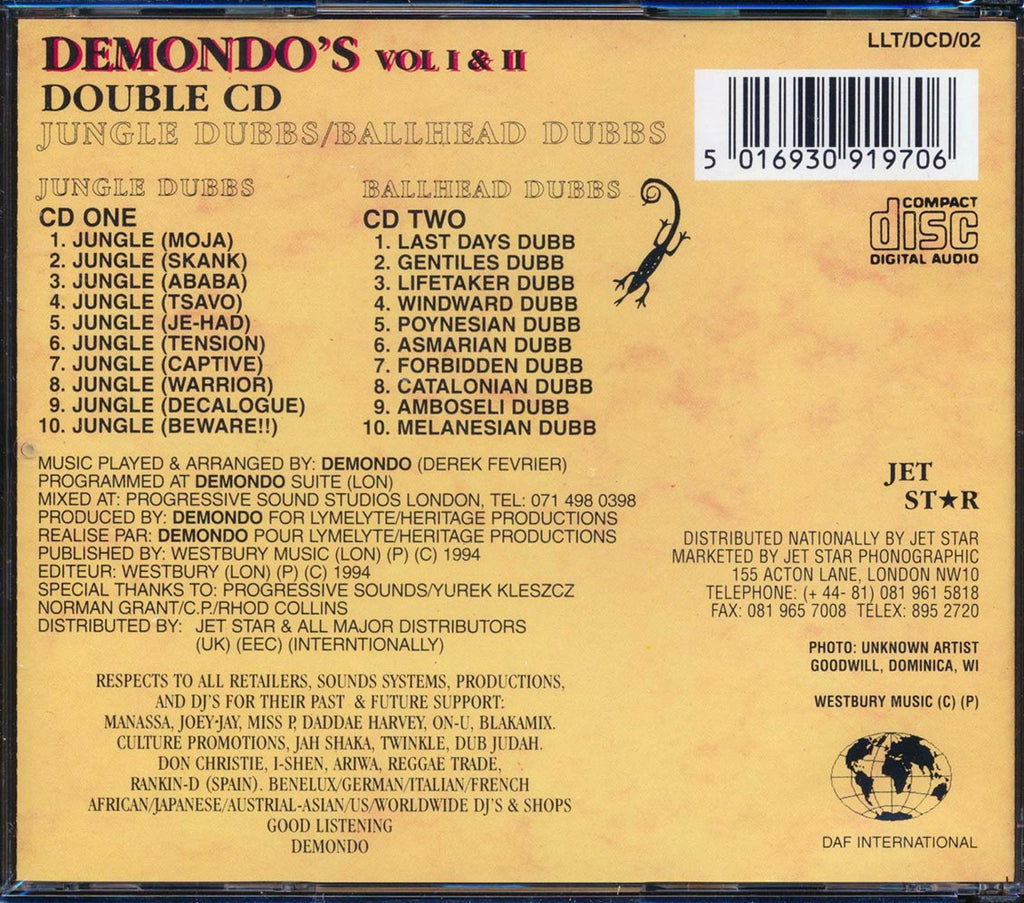 Demondo - Jungle Dubbs + Baldhead Dubbs (20 tracks) (2xCD) Music CD