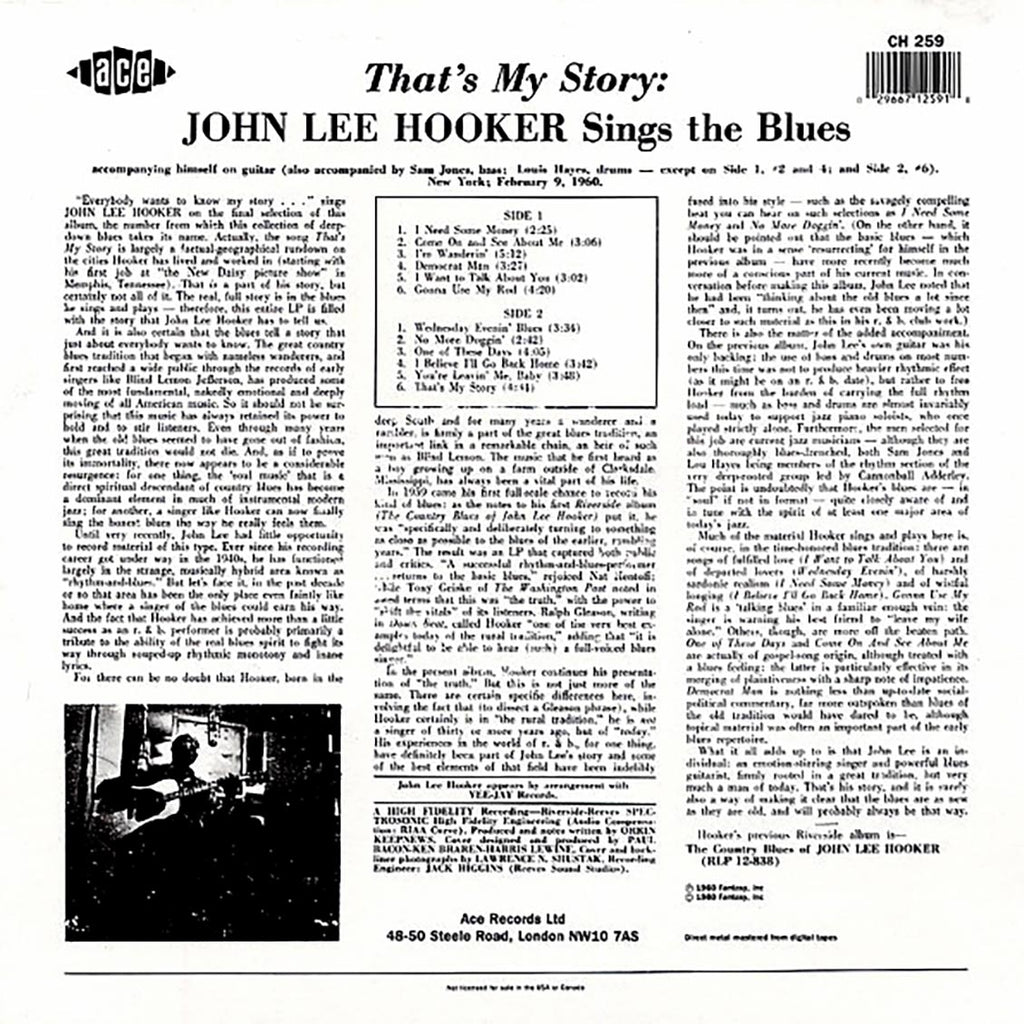 John Lee Hooker - That's My Story: Sings The Blues Vinyl Record