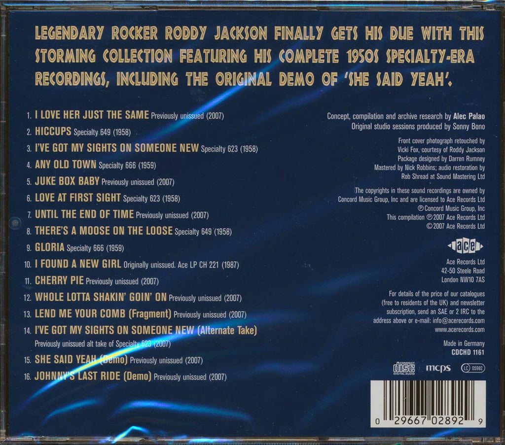 Roddy Jackson - Central Valley Fireball Music CD