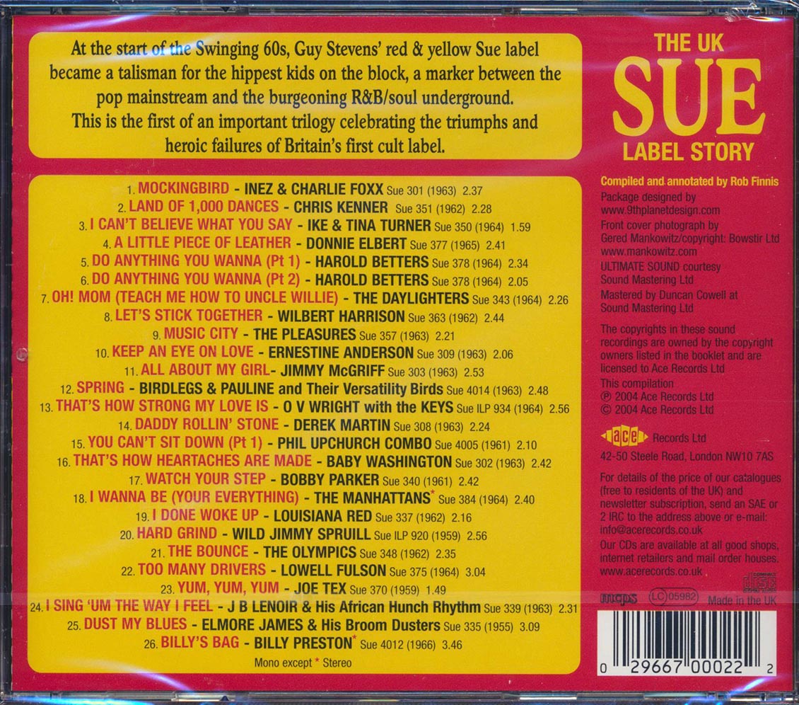 Various - The UK Sue Label Story: The World Of Guy Stevens (26 tracks) Music CD