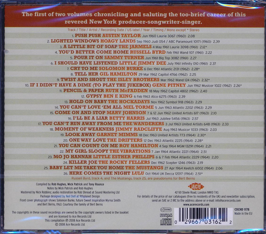 Various - The Bert Berns Story: Twist & Shout Volume 1 1960-1964 (26 tracks) Music CD