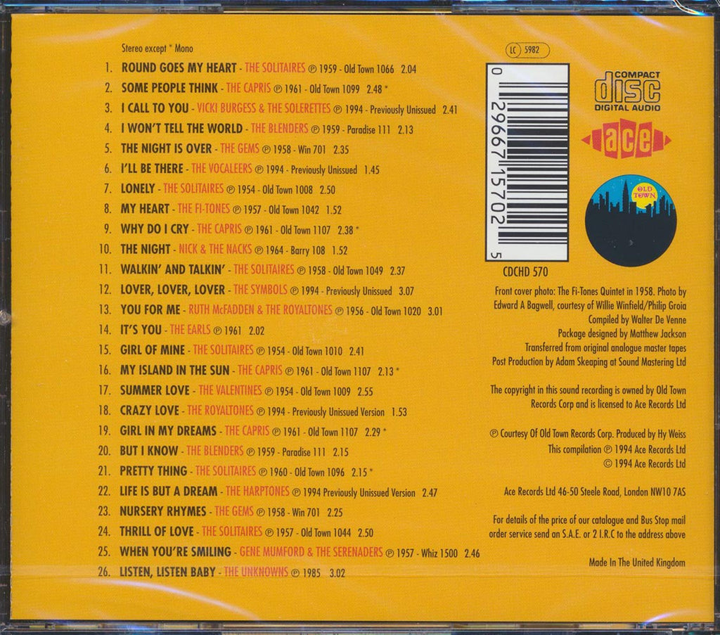 Various - Old Town Doo Wop Volume 4 (26 tracks) Music CD
