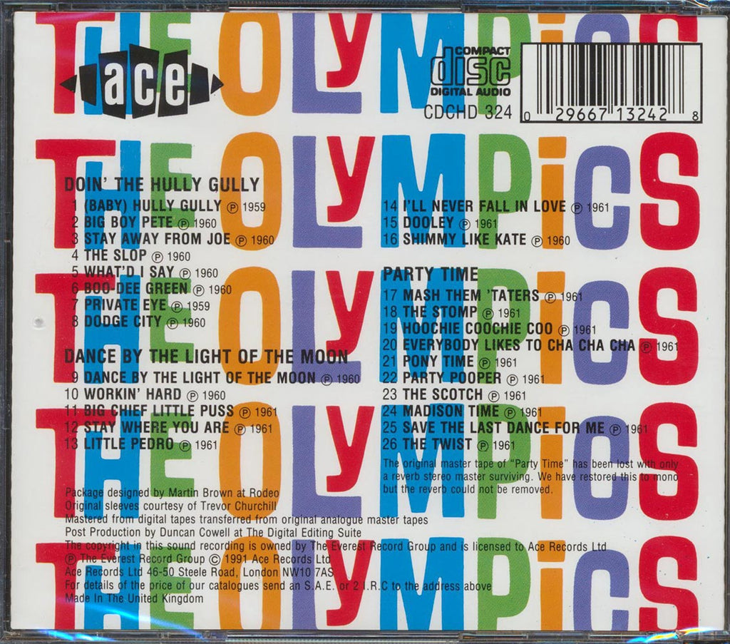 The Olympics - Doin The Hully Gully + Dance By The Light Of The Moon + Party Time (26 tracks) Music CD