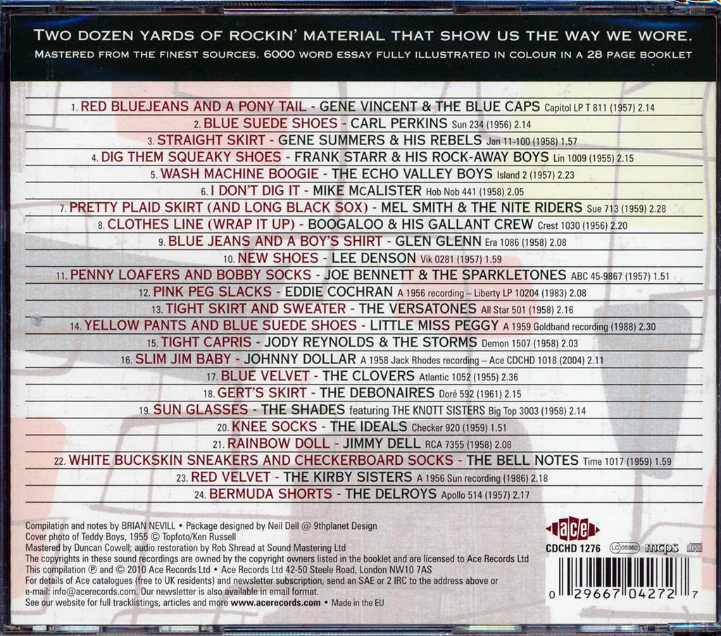 Various - Red Bluejeans & Checkerboard Socks: Dapper Ditties From The Rock N Roll Years (24 tracks) Music CD