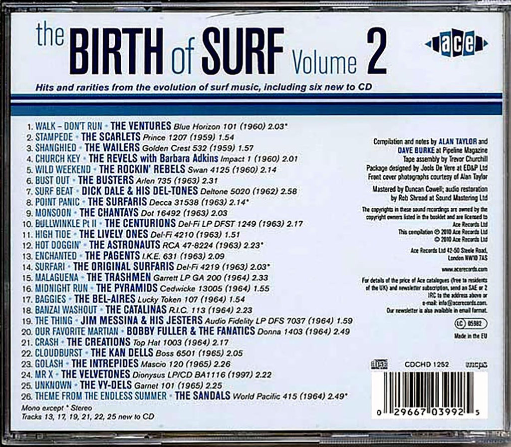 Dick Dale, The Ventures, The Sandals, Etc. - Birth Of Surf Volume 2 (26 tracks) Music CD