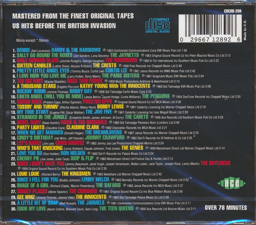 Various - The Golden Age Of American Rock N Roll Volume 1: Hard To Get Hot 100 Hits From 1954-1963 (30 tracks) Music CD