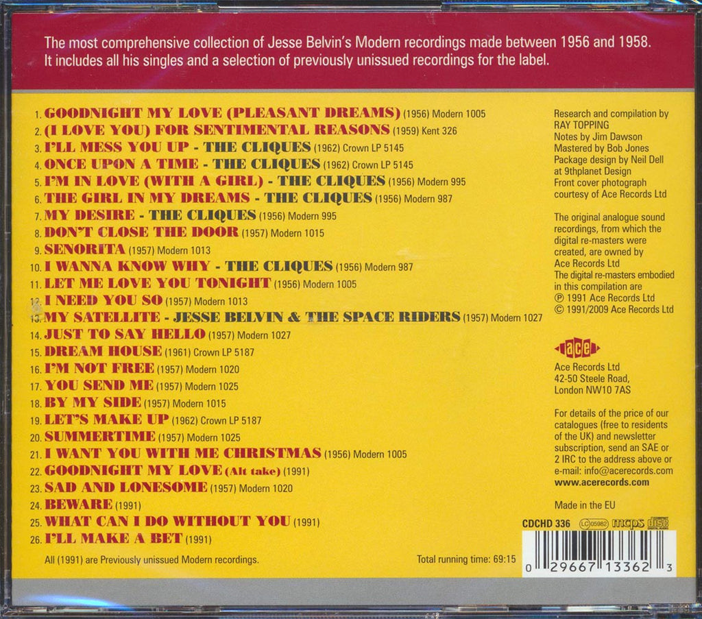Jesse Belvin - Goodnight My Love (26 tracks) Music CD