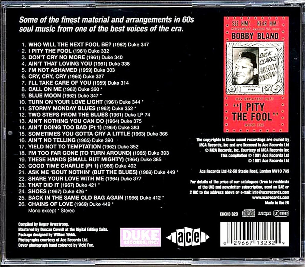 Bobby Bland - The Voice: Duke Recordings 1959-1969 (26 tracks) Music CD