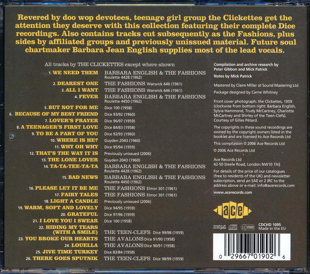 The Clickettes - The Clickettes Meet The Fashions (26 tracks) Music CD