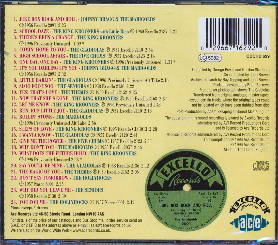 Various - Krooning: Southern Doo Wop Volume 2 (24 tracks) Music CD