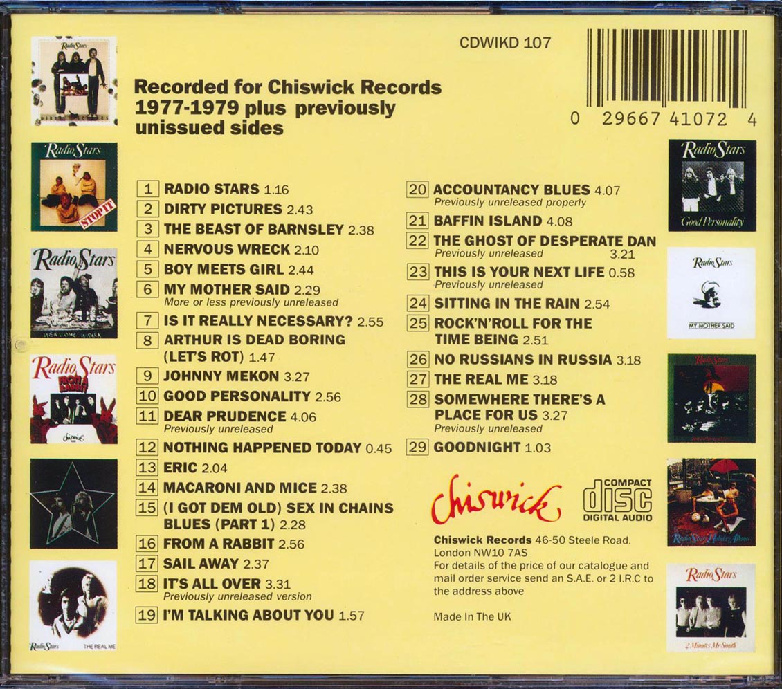 Radio Stars - Somewhere There's A Place For Us (29 tracks) Music CD