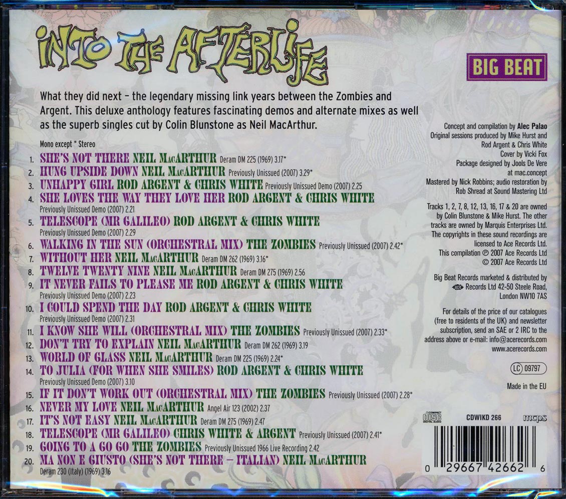 The Zombies - Into The Afterlife (20 tracks) Music CD
