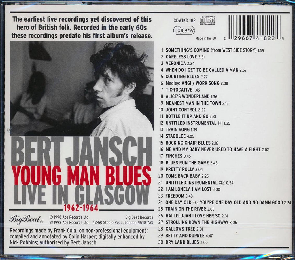 Bert Jansch - Young Man Blues: Live In Glasgow 1962-1964 (30 tracks) Music CD
