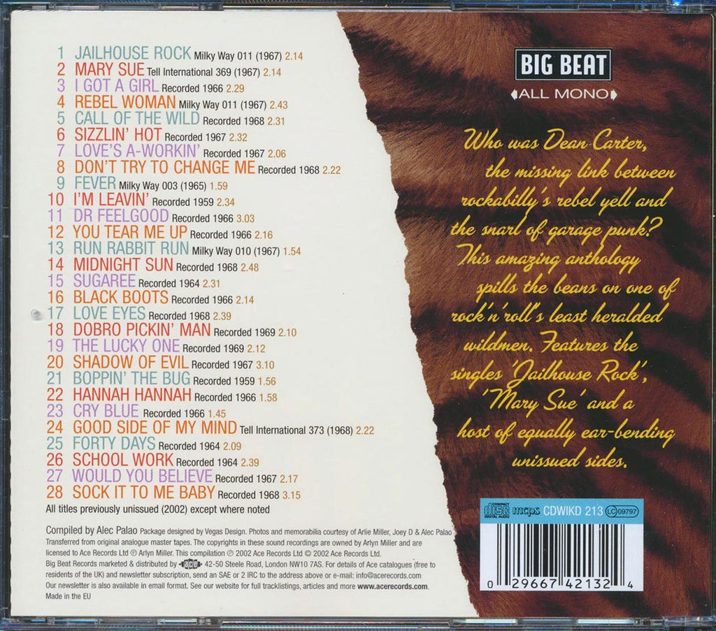 Dean Carter - Call Of The Wild (28 tracks) Music CD