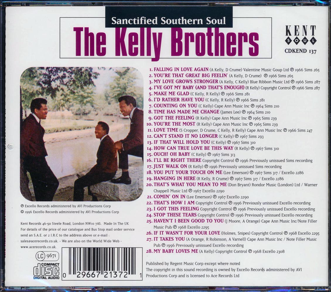 The Kelly Brothers - Sanctified Southern Soul (28 tracks) Music CD