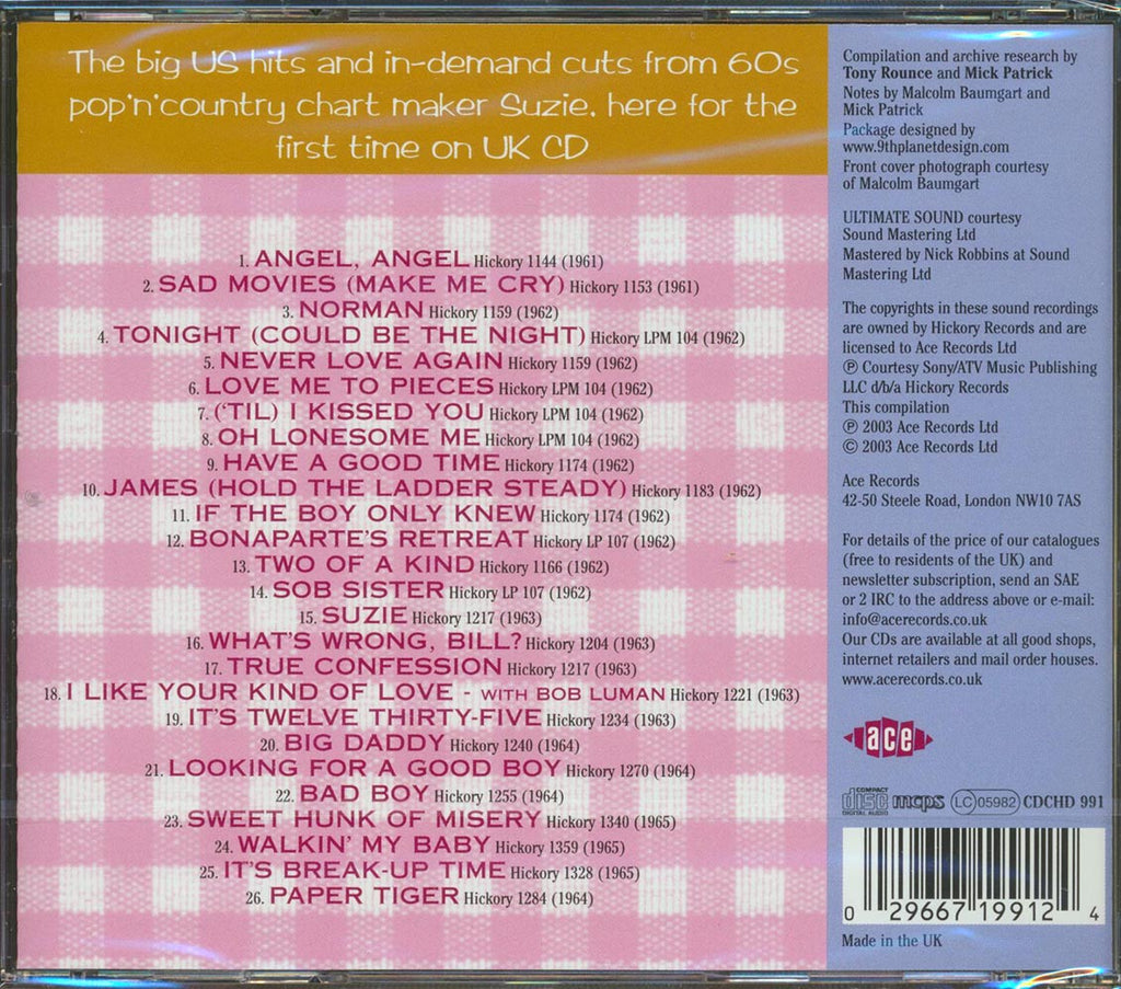 Sue Thompson - The Hickory Anthology 1961-1965 (26 tracks) Music CD
