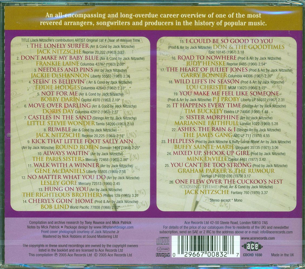 Various - The Jack Nitzsche Story: Hearing Is Believing 1962-1979 (26 tracks) Music CD