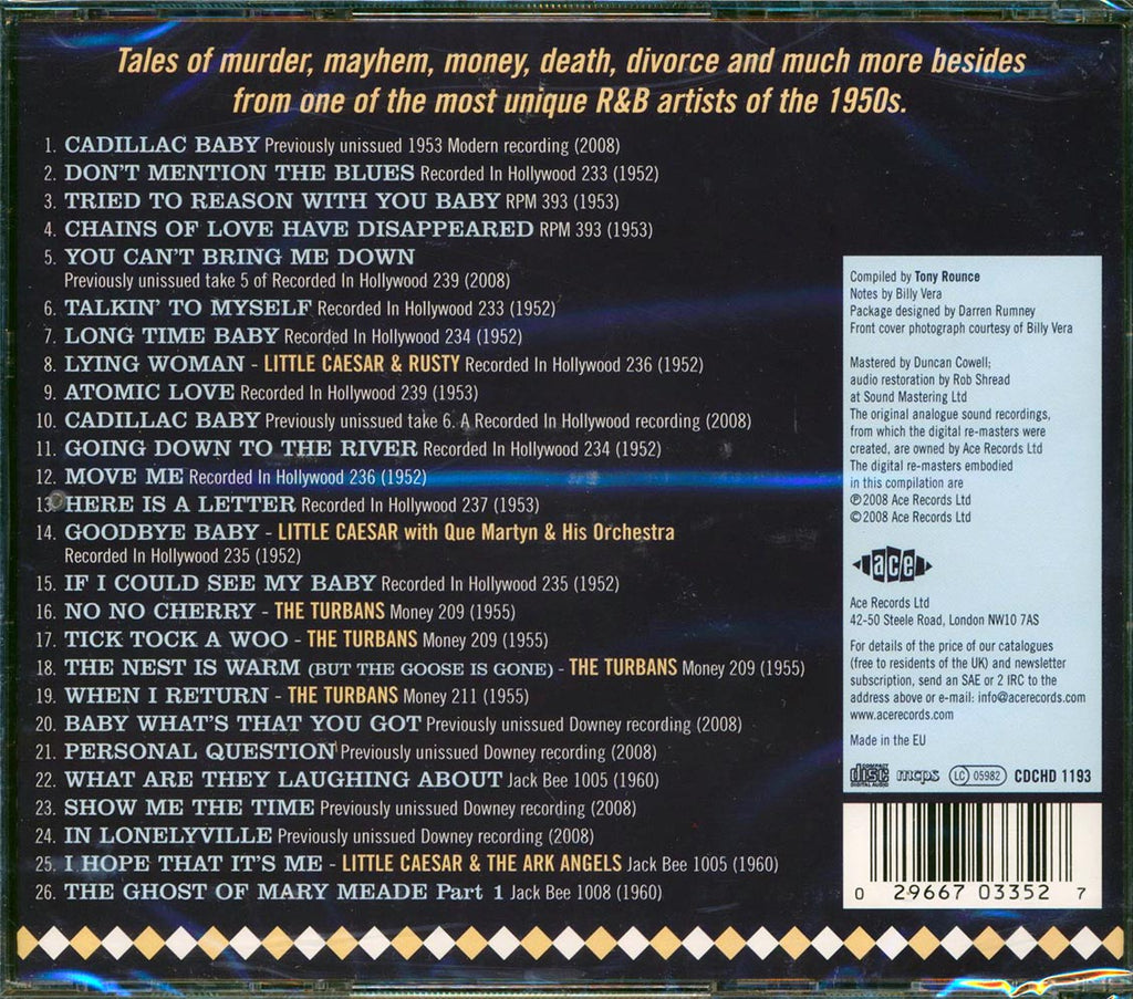 Little Caesar - Your On The Hour Man: The Modern, Dolphin And Downey Recordings 1952-1960 (26 tracks) Music CD