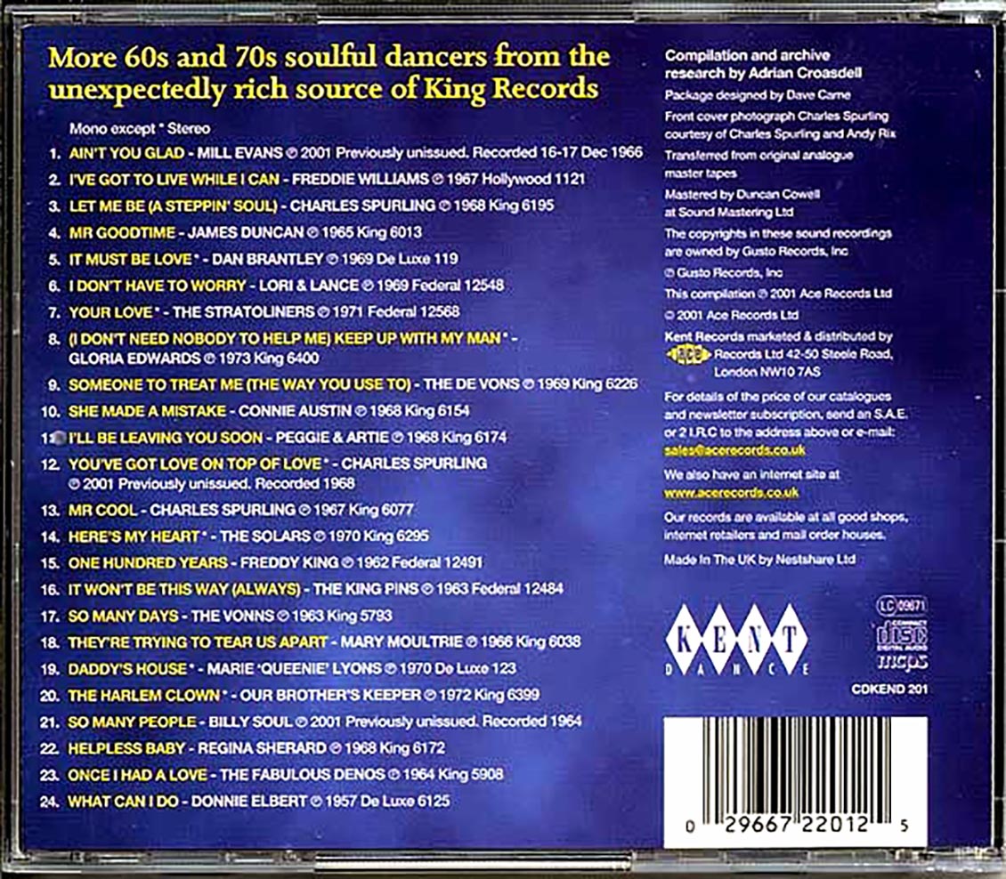 Various - King Northern Soul Volume 2 (24 tracks) Music CD