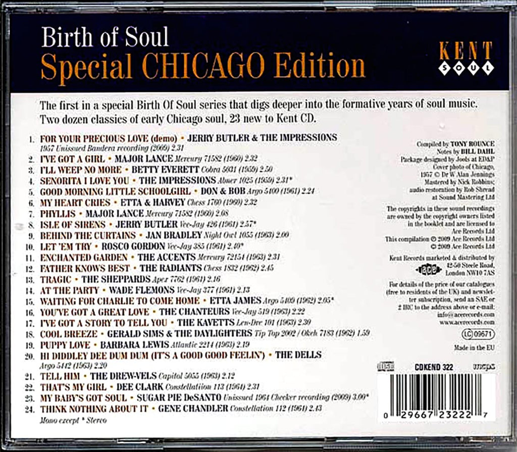 Various - Birth Of Soul: Special Chicago Edition (24 tracks) Music CD