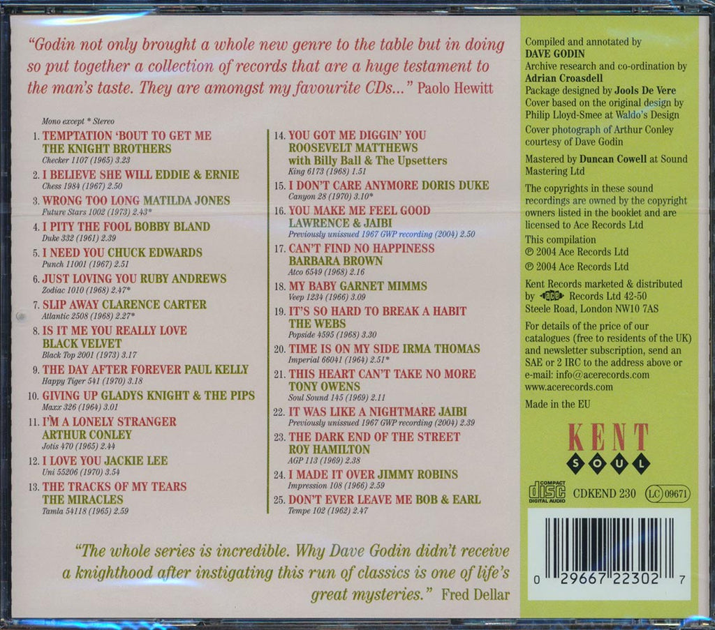 Various - Dave Godin's Deep Soul Treasures Volume 4 (25 tracks) Music CD